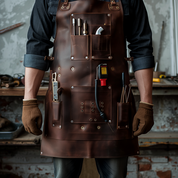 Heavy-Duty Leather Electrician’s Apron