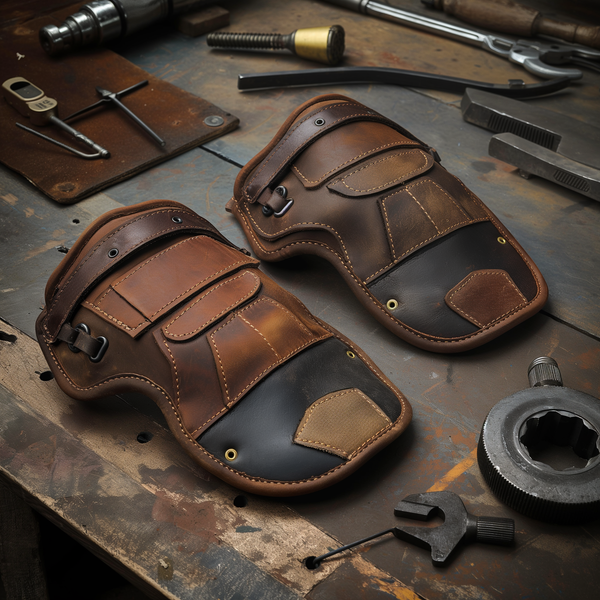 HeavyGuard Leather Knee Pad – Double-Padded